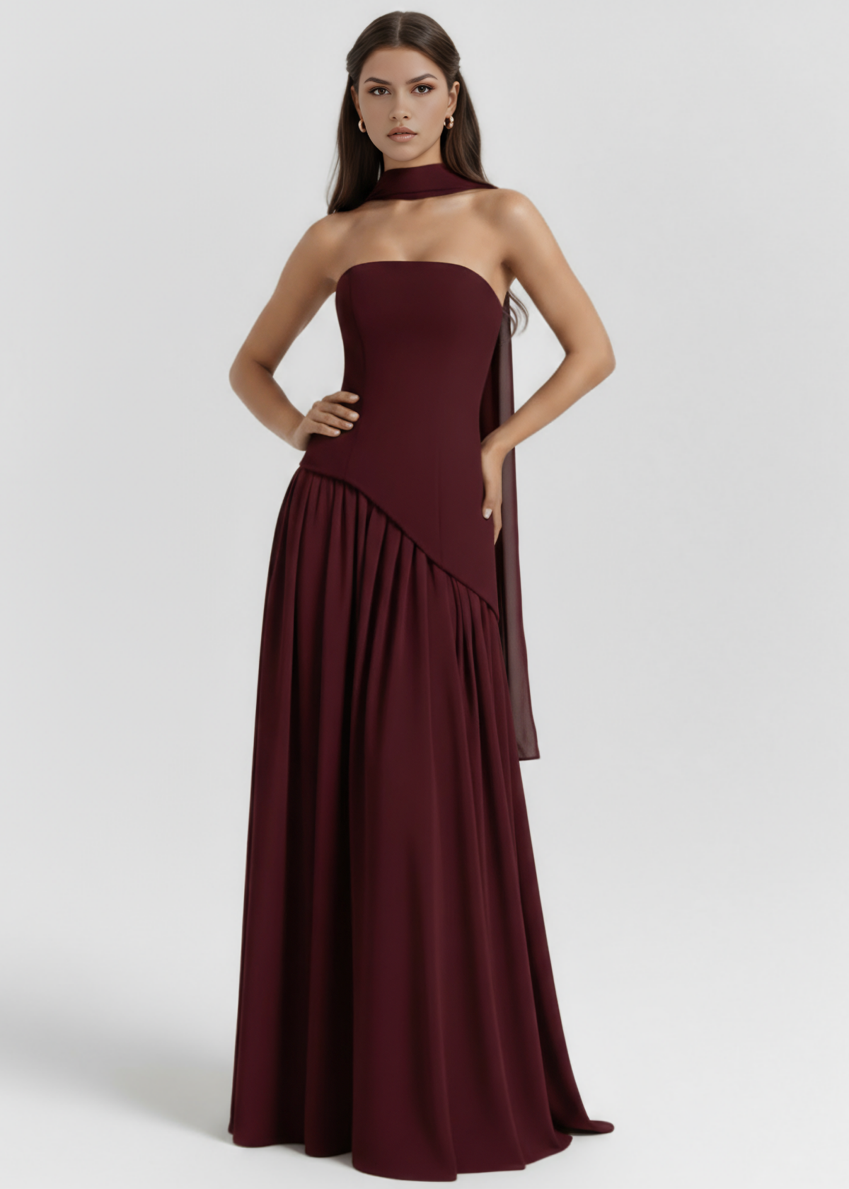 ROSA| Vestido Largo Corte Pierna