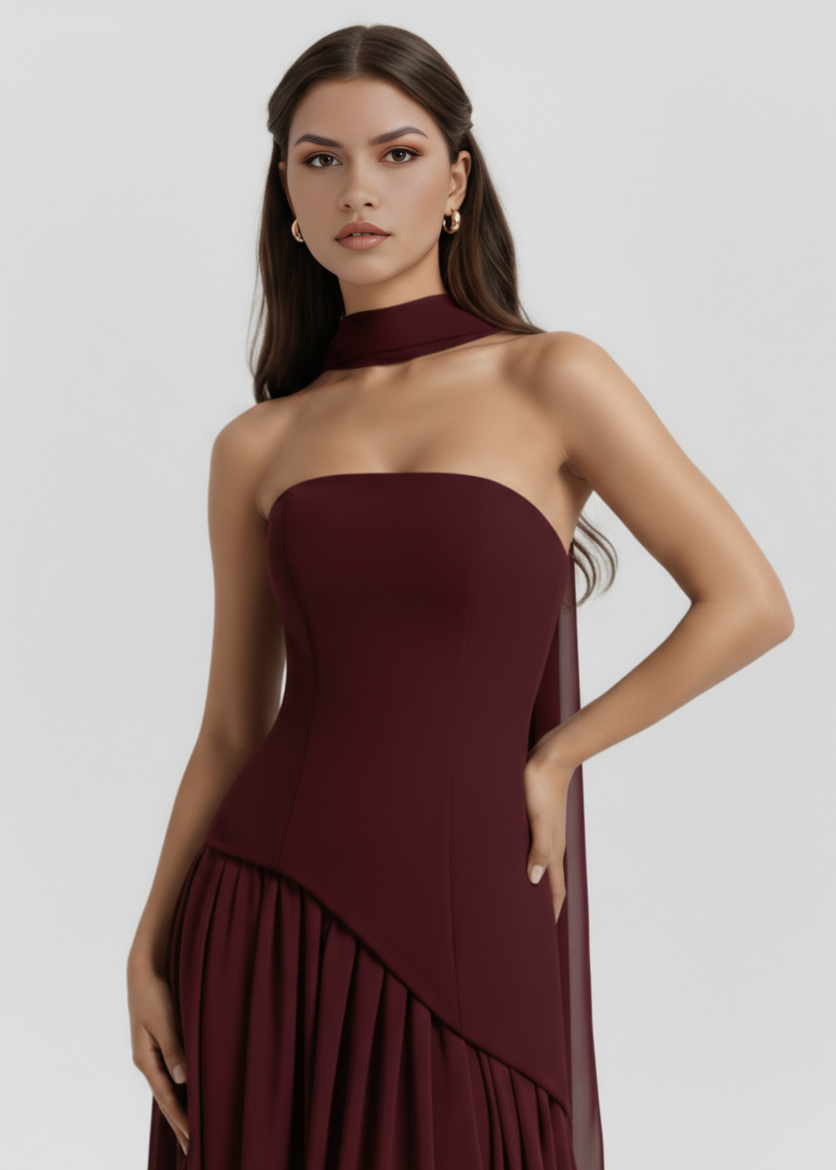 ROSA| Vestido Largo Corte Pierna