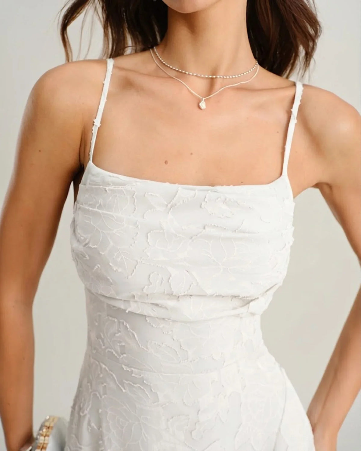 ÁNGELA | Vestido largo lencero de jacquard negro