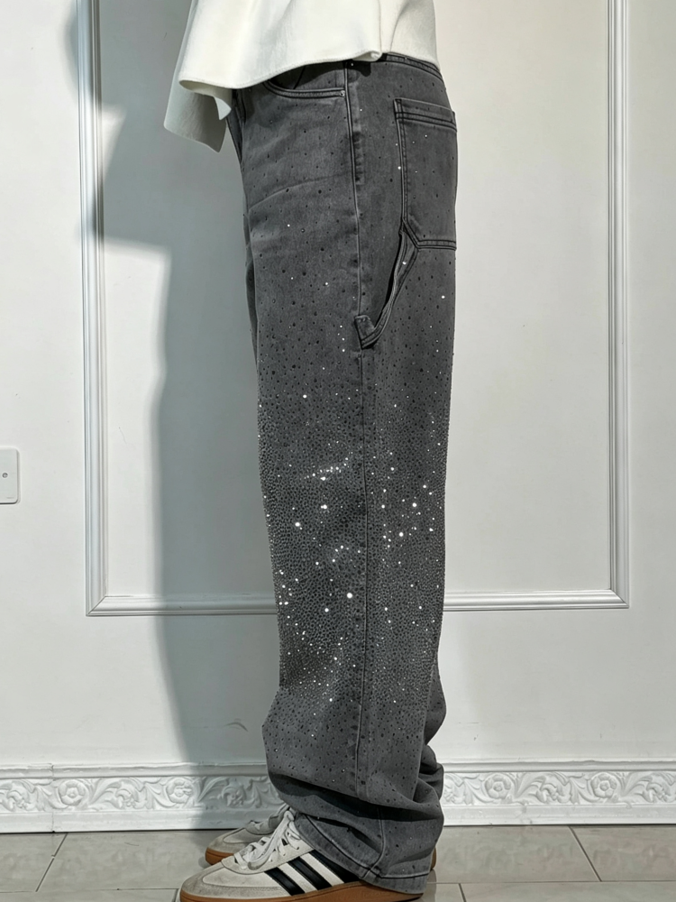 Pantalón Tiro Alto Con Brillo