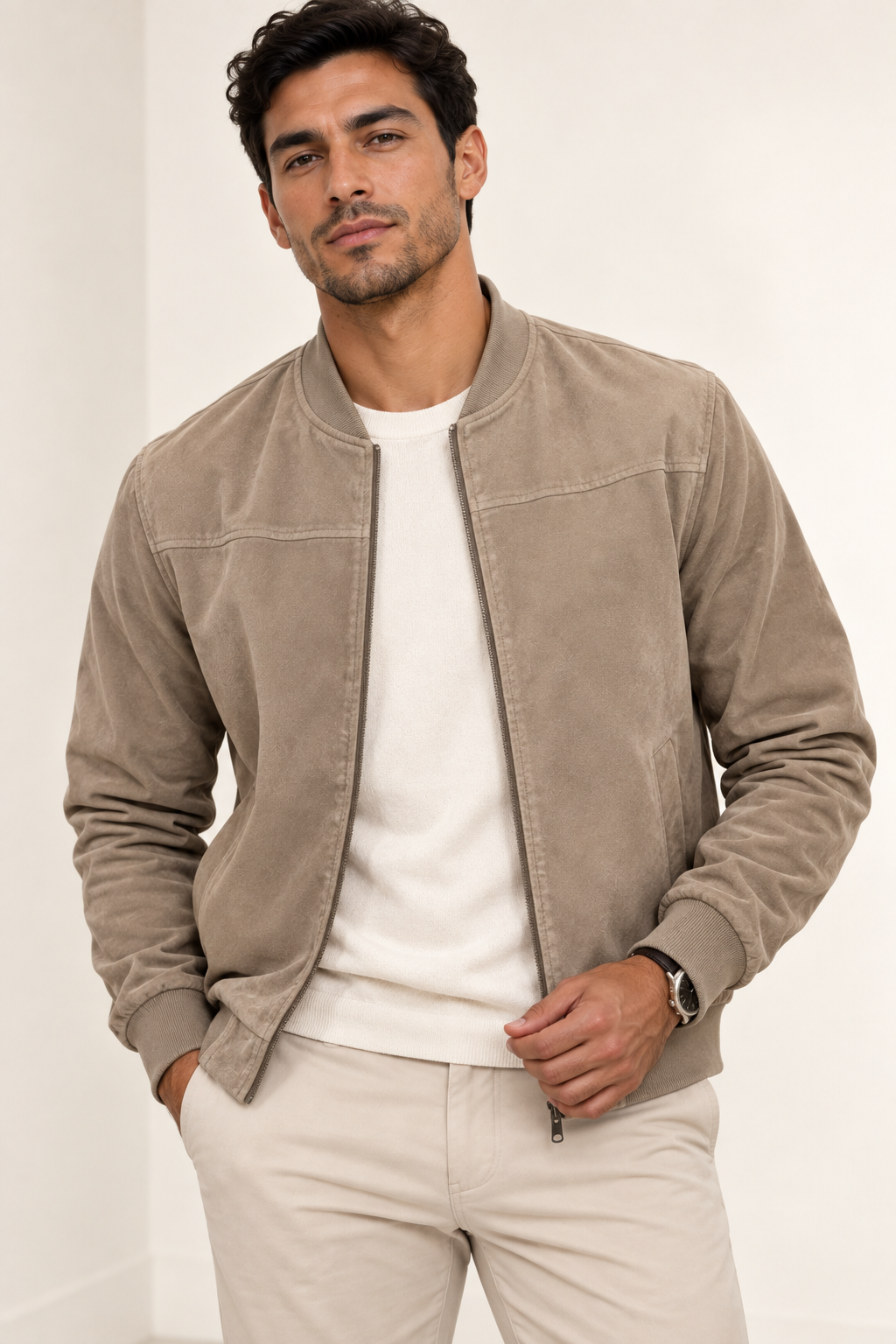 Carl-Chaqueta Gamuza para Hombre Casual