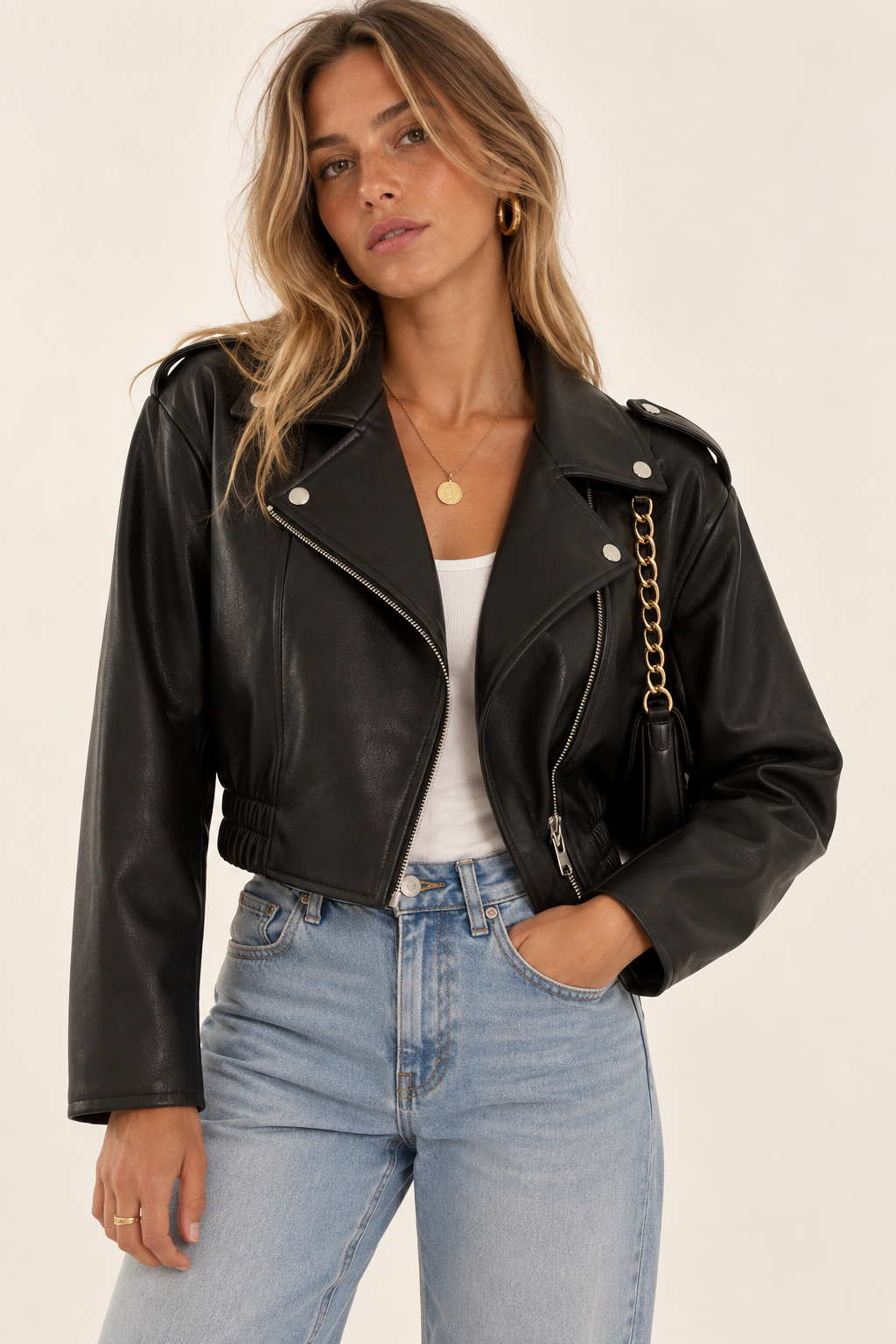 Chaqueta Alessia Biker de Piel casual