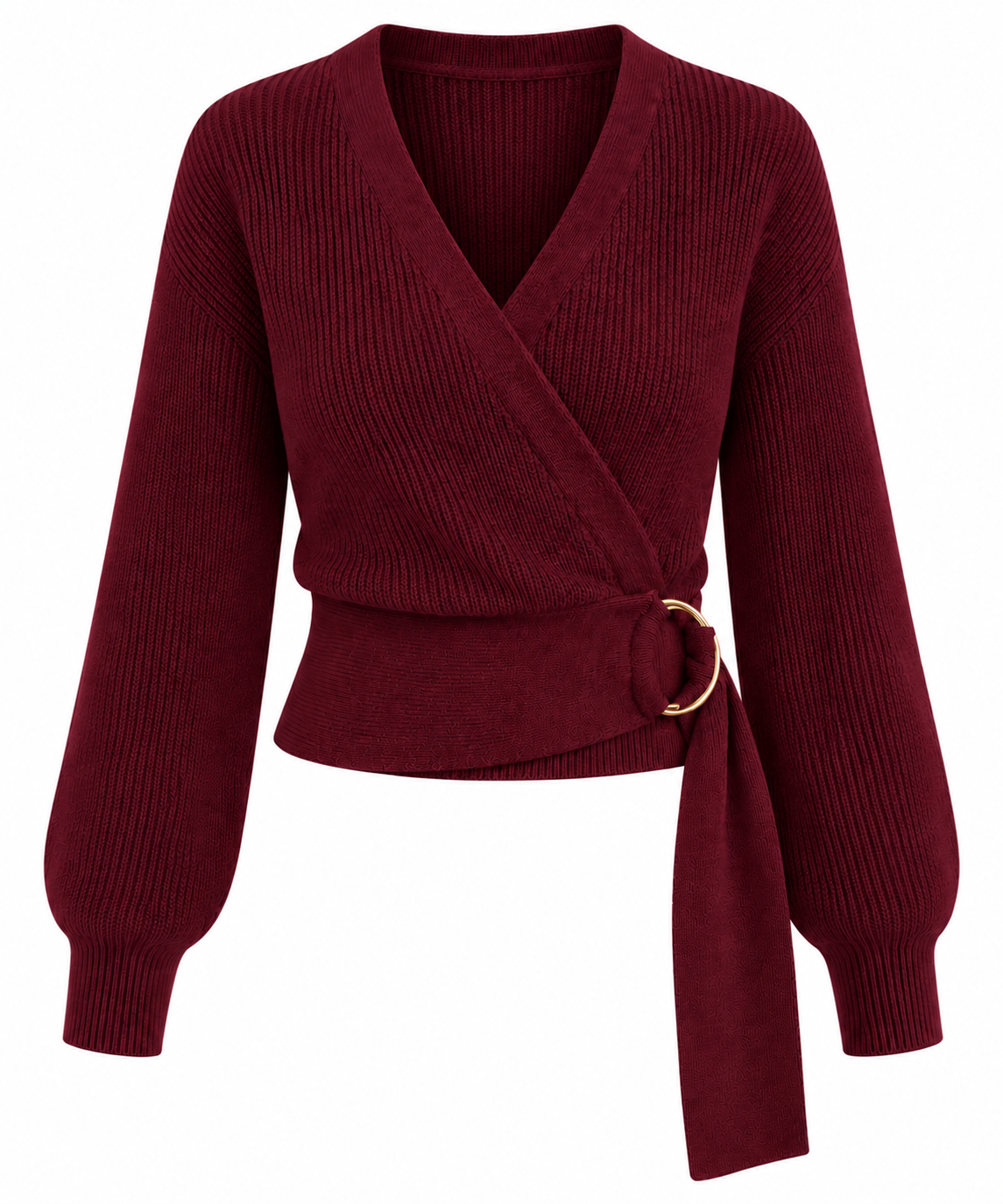 Soraya| Jersey con Diseño Cruzado y Hebilla Dorada
