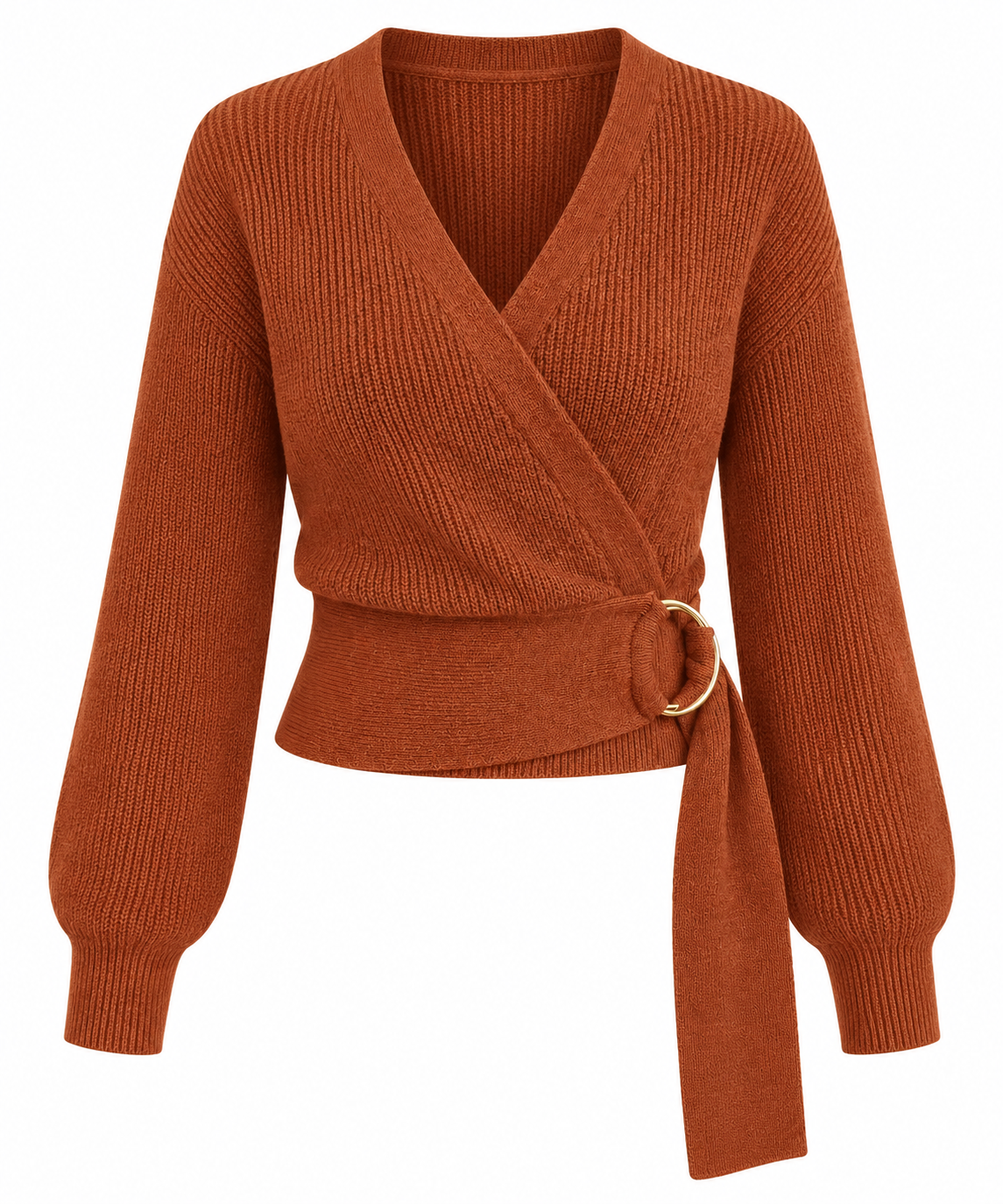 Soraya| Jersey con Diseño Cruzado y Hebilla Dorada