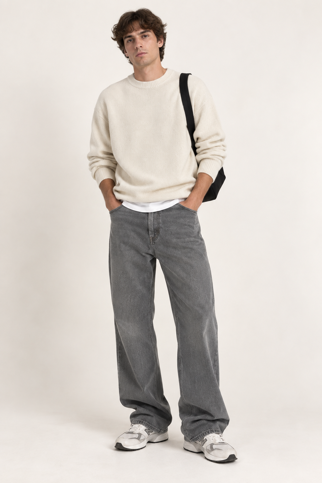 Pantalón de Hombre Gris Corte Recto y Estilo Urbano