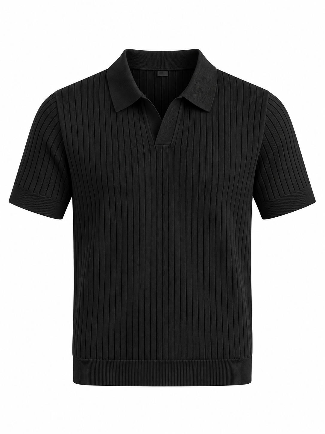 Polo Hombre de Punto con Cuello Abierto