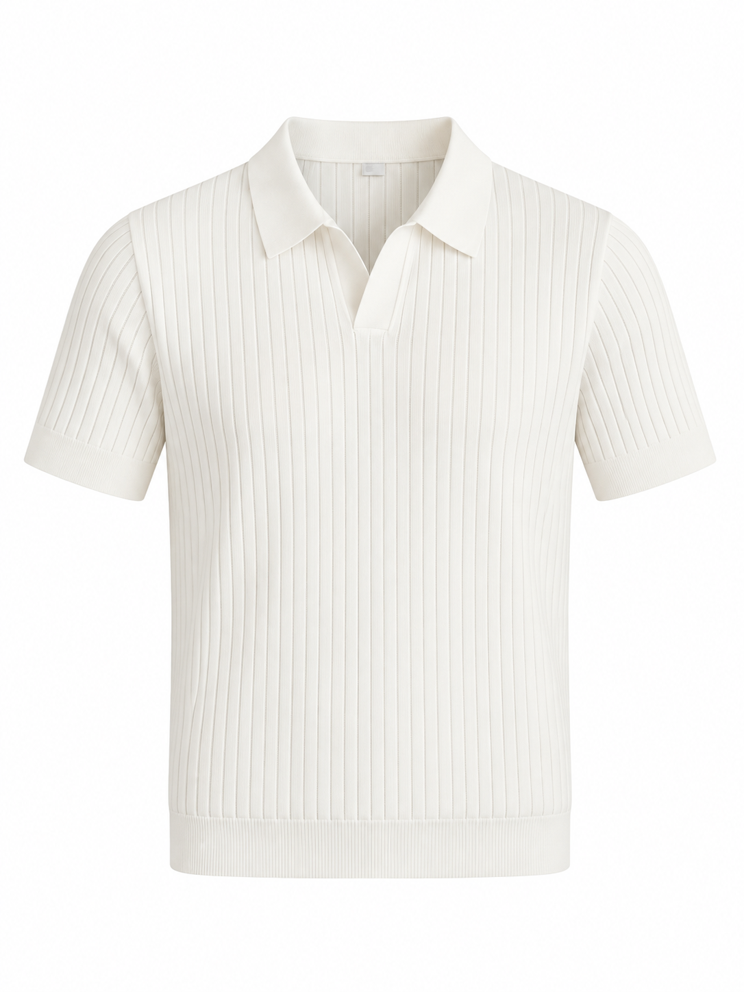 Polo Hombre de Punto con Cuello Abierto