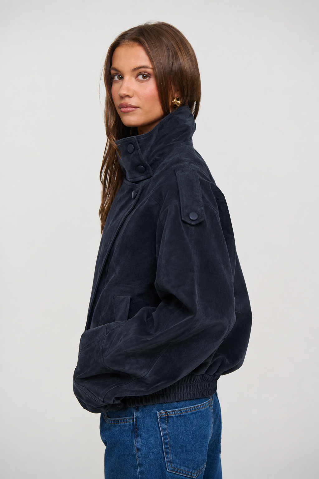 Chaqueta Negra Cuello Alto Laurent