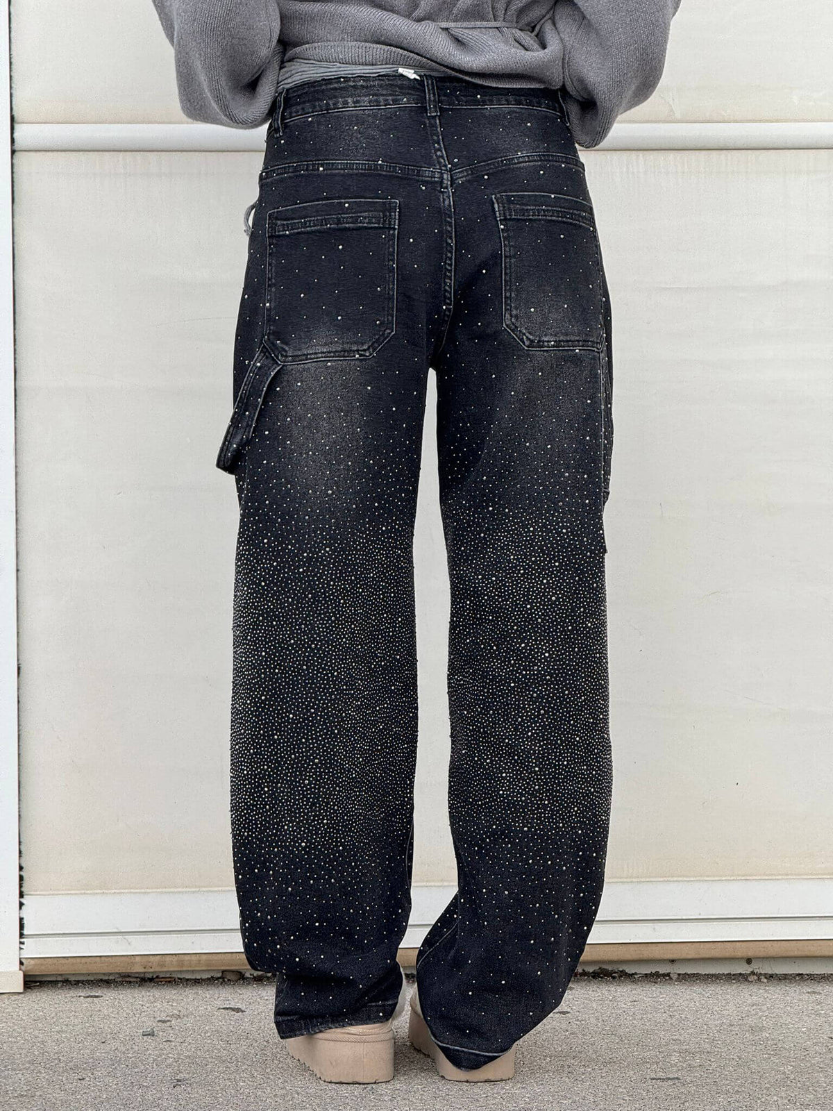 Pantalón Tiro Alto Con Brillo