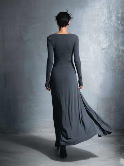 Fiorella | Vestido largo cruzado con nudo lateral