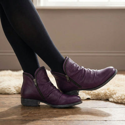 Botines Suzanne de Piel con Cremallera