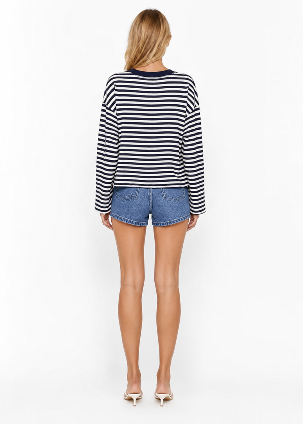 Jersey Corto Rayas Celeste